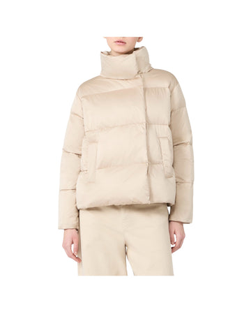 Piumino corto in raso tecnico Sabbia MATASSA 001 MAX MARA WEEKEND 
