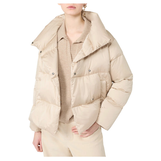 Piumino corto in raso tecnico Sabbia MATASSA 001 MAX MARA WEEKEND 