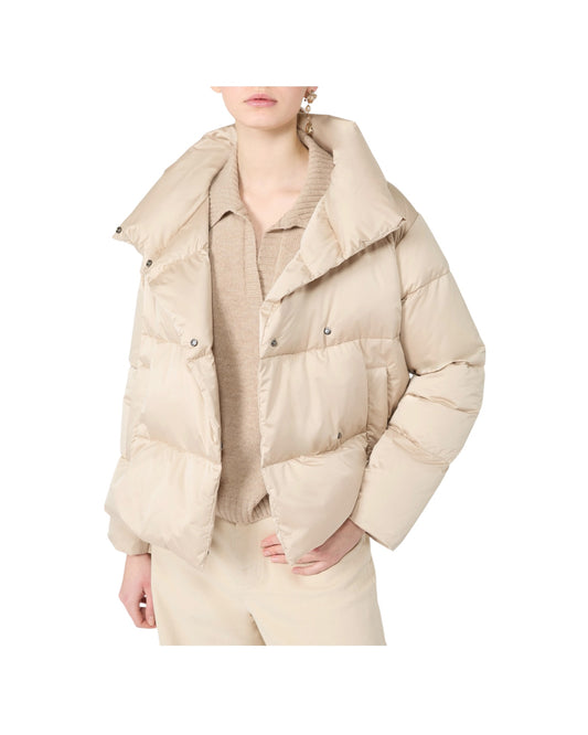 Piumino corto in raso tecnico Sabbia MATASSA 001 MAX MARA WEEKEND 