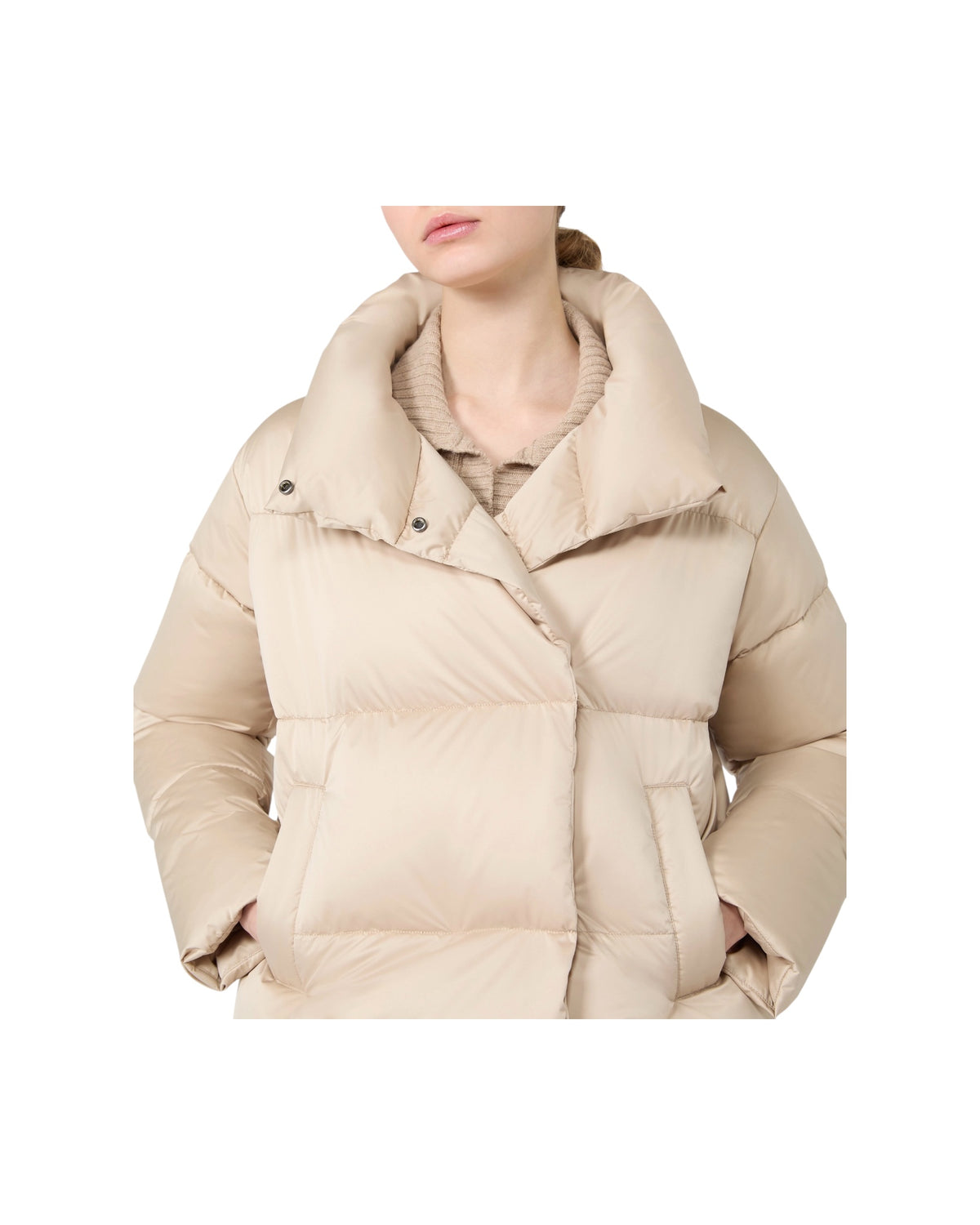 Piumino corto in raso tecnico Sabbia MATASSA 001 MAX MARA WEEKEND 