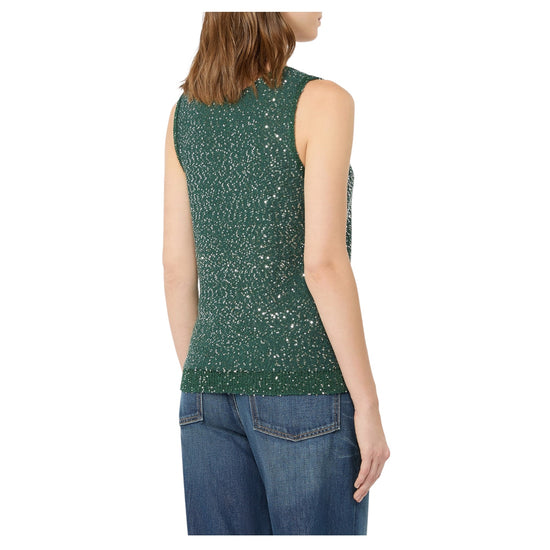 Maglia smanicata con paillettes Verde MILORD 002 MAX MARA WEEKEND 