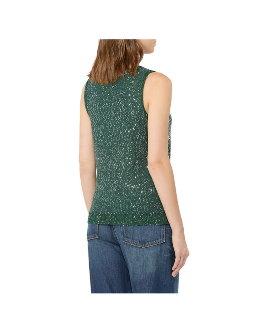 Maglia smanicata con paillettes Verde MILORD 002 MAX MARA WEEKEND 