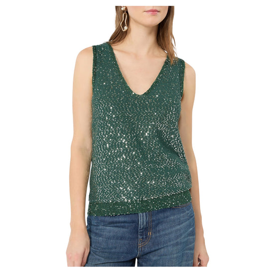 Maglia smanicata con paillettes Verde MILORD 002 MAX MARA WEEKEND 