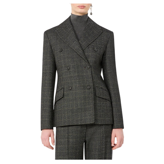 Blazer in lana Principe di Galles Antracite OCCHIO 002 MAX MARA WEEKEND 
