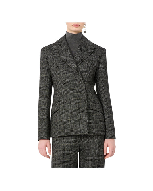 Blazer in lana Principe di Galles Antracite OCCHIO 002 MAX MARA WEEKEND 