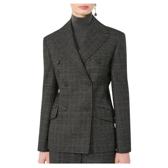 Blazer in lana Principe di Galles Antracite OCCHIO 002 MAX MARA WEEKEND 