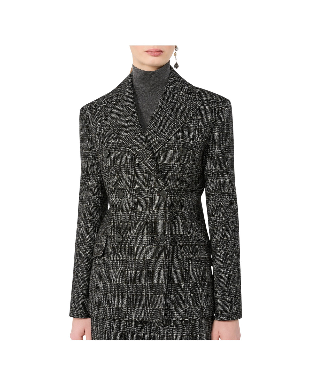 Blazer in lana Principe di Galles Antracite OCCHIO 002 MAX MARA WEEKEND 