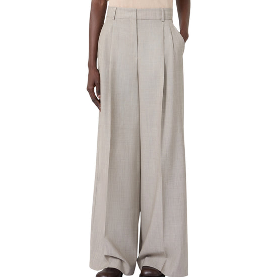 Pantalone Wide leg in tela di lana Nocciola OVVIO 001 MAX MARA WEEKEND 