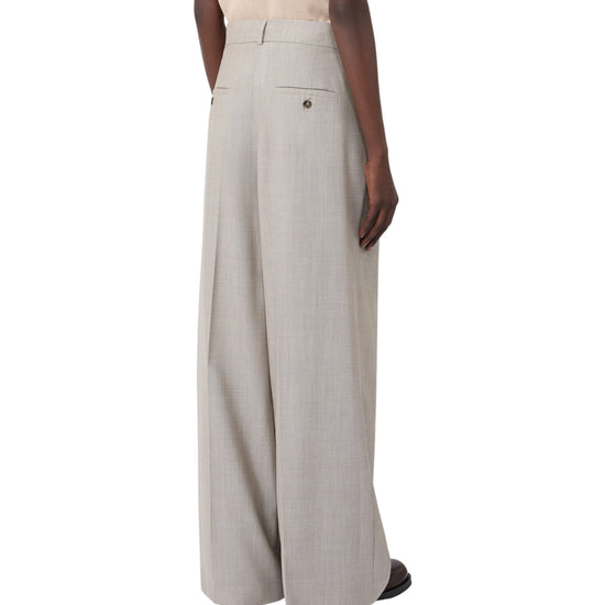 Pantalone Wide leg in tela di lana Nocciola OVVIO 001 MAX MARA WEEKEND 