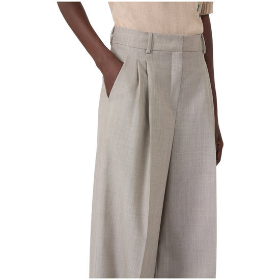 Pantalone Wide leg in tela di lana Nocciola OVVIO 001 MAX MARA WEEKEND 