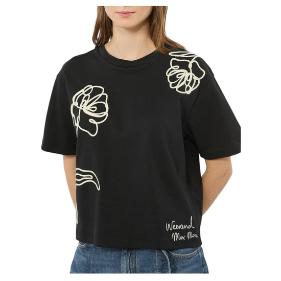 T-Shirt boxy in cotone Nero SALA 008 MAX MARA WEEKEND 