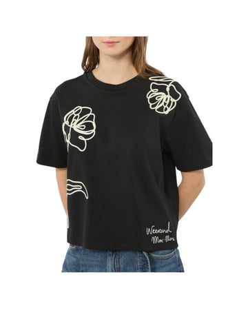 T-Shirt boxy in cotone Nero SALA 008 MAX MARA WEEKEND 
