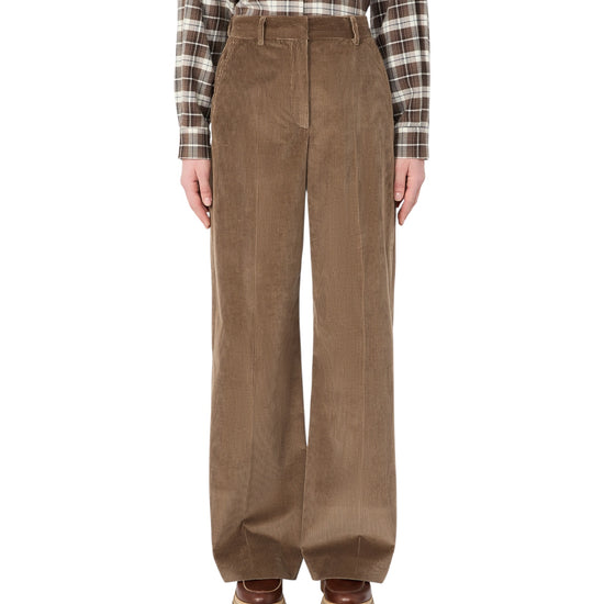 Pantalone in velluto di cotone Marrone chiaro TANIA 023 MAX MARA WEEKEND 