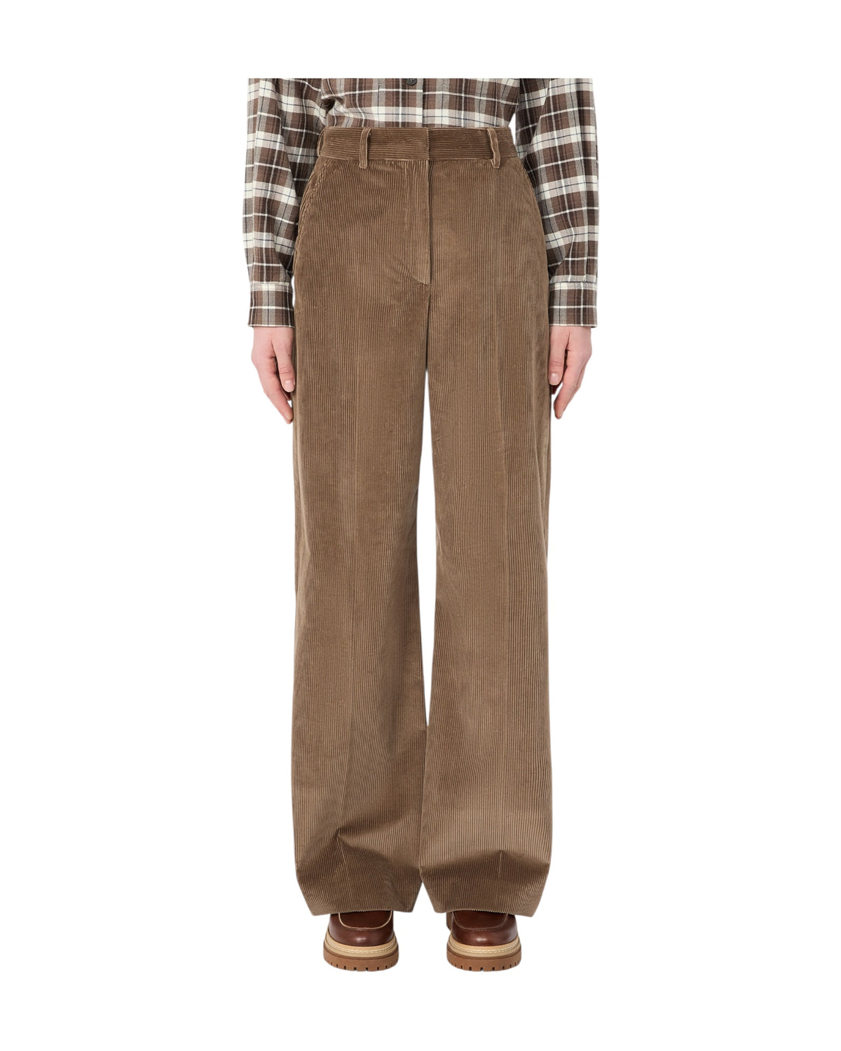Pantalone in velluto di cotone Marrone chiaro TANIA 023 MAX MARA WEEKEND 