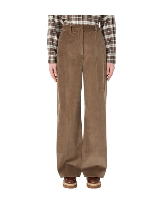 Pantalone in velluto di cotone Marrone chiaro TANIA 023 MAX MARA WEEKEND 
