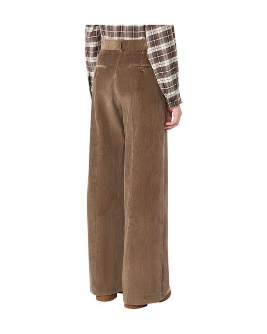 Pantalone in velluto di cotone Marrone chiaro TANIA 023 MAX MARA WEEKEND 