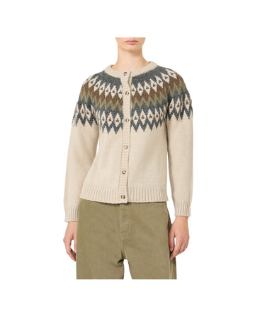 Cardigan in misto alpaca e lana Beige TARGA 003 MAX MARA WEEKEND 