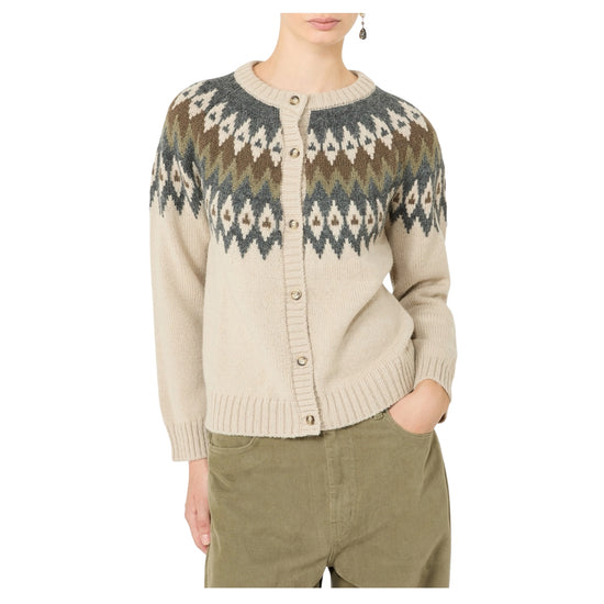 Cardigan in misto alpaca e lana Beige TARGA 003 MAX MARA WEEKEND 