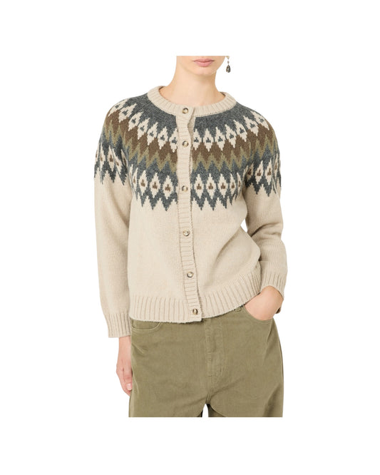 Cardigan in misto alpaca e lana Beige TARGA 003 MAX MARA WEEKEND 