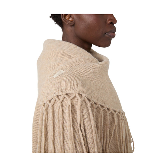 Scialle in lana con frange Cammello TORNADO 011 MAX MARA WEEKEND 