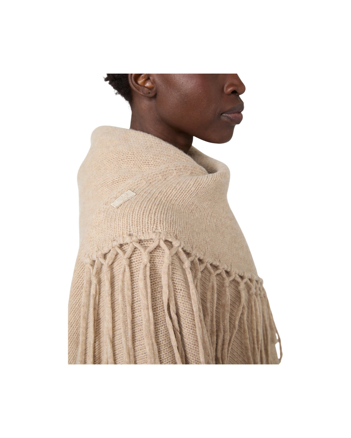 Scialle in lana con frange Cammello TORNADO 011 MAX MARA WEEKEND 