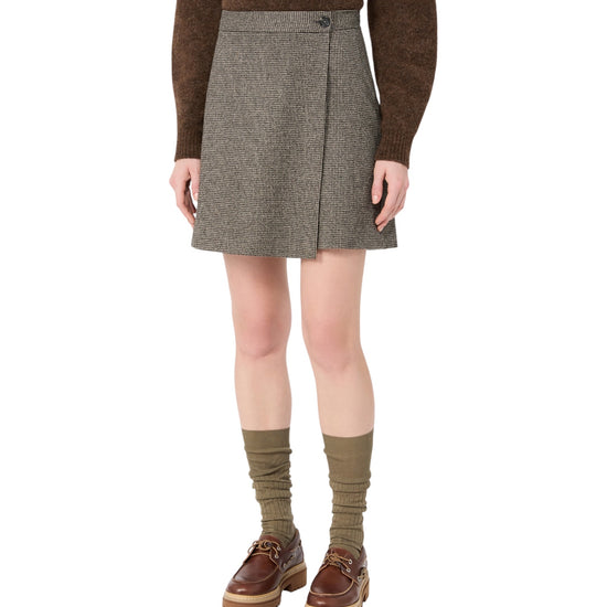 Gonna Pantalone in jersey micro jacquard Marrone VETTA 002 MAX MARA WEEKEND 