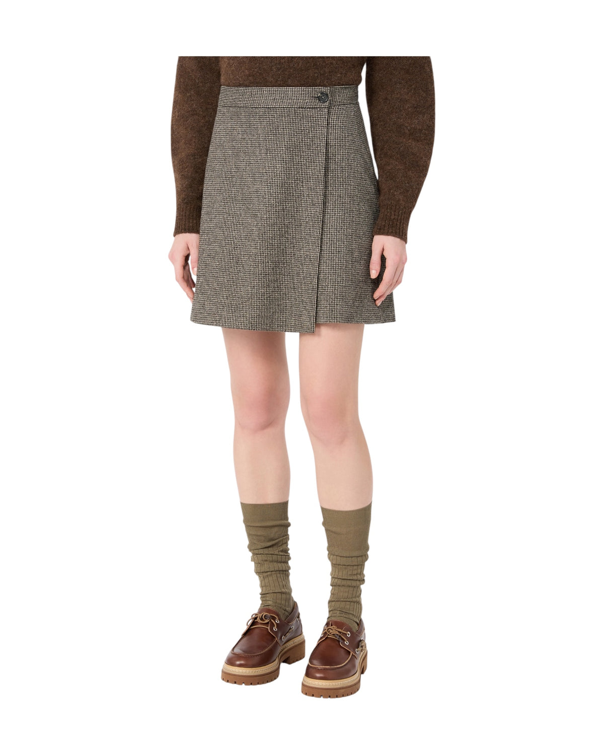 Gonna Pantalone in jersey micro jacquard Marrone VETTA 002 MAX MARA WEEKEND 