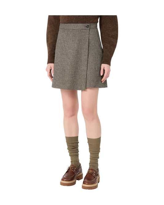 Gonna Pantalone in jersey micro jacquard Marrone VETTA 002 MAX MARA WEEKEND 