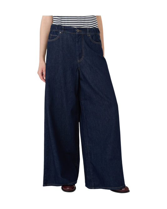 Jeans wide leg in denim di cotone Blu ZATTERA 001 MAX MARA WEEKEND 