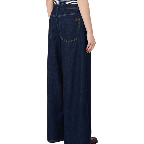 Jeans wide leg in denim di cotone Blu ZATTERA 001 MAX MARA WEEKEND 