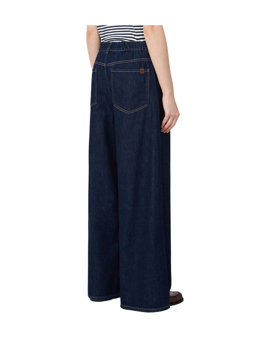 Jeans wide leg in denim di cotone Blu ZATTERA 001 MAX MARA WEEKEND 