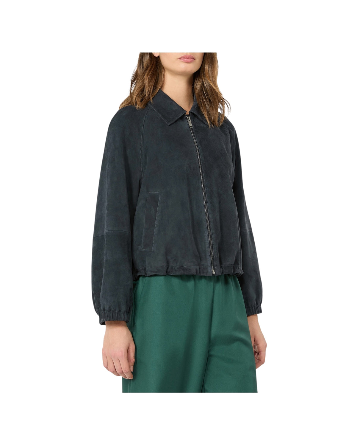 Giacca in suede Blu ZUPPA 003 MAX MARA WEEKEND 