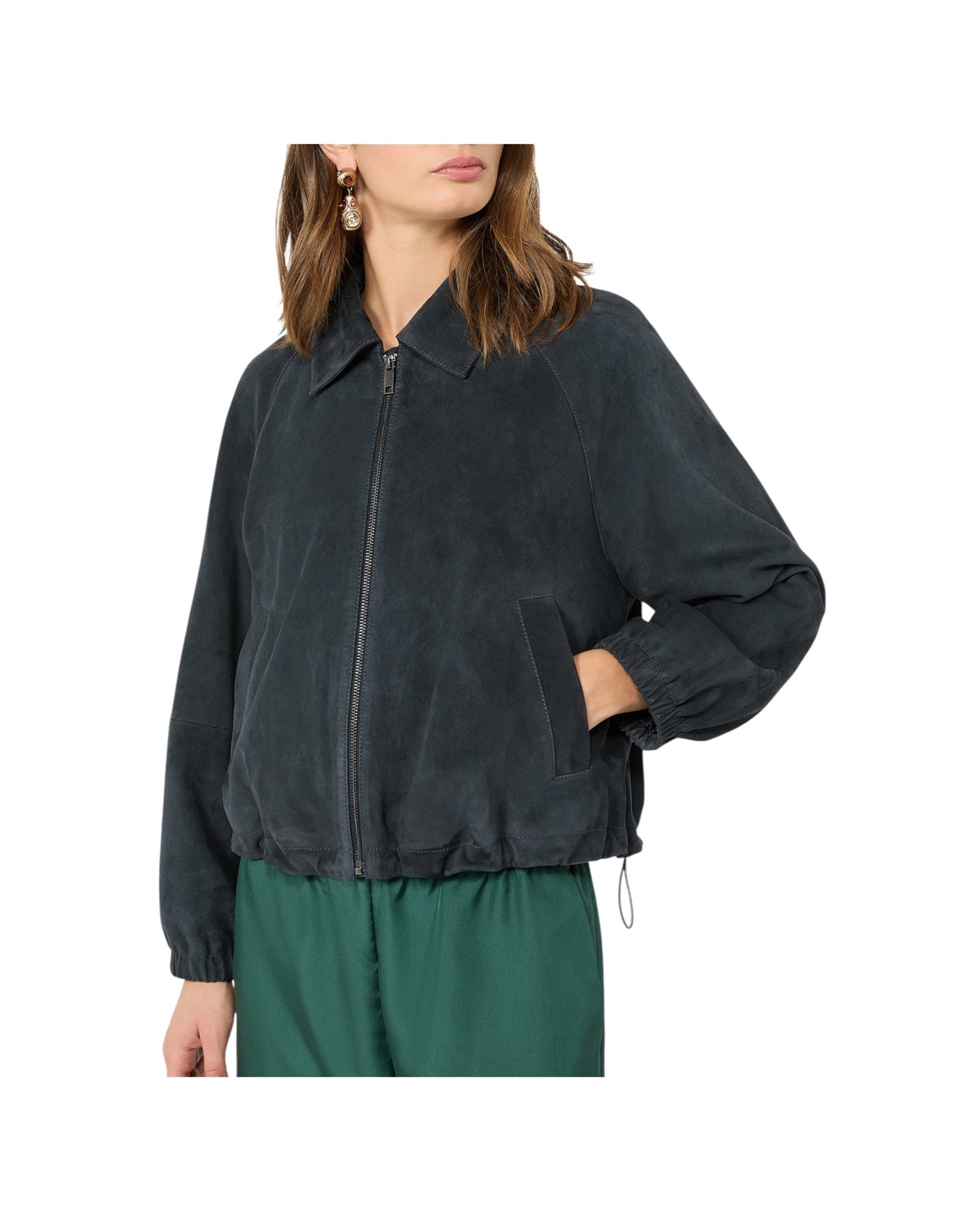 Giacca in suede Blu ZUPPA 003 MAX MARA WEEKEND 