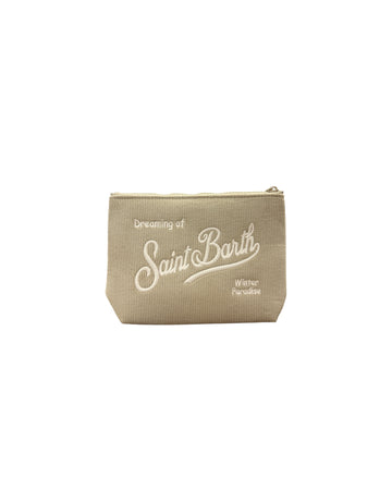 Pochette in velluto Beige ALI0059 02550M MC2 SAINT BARTH 