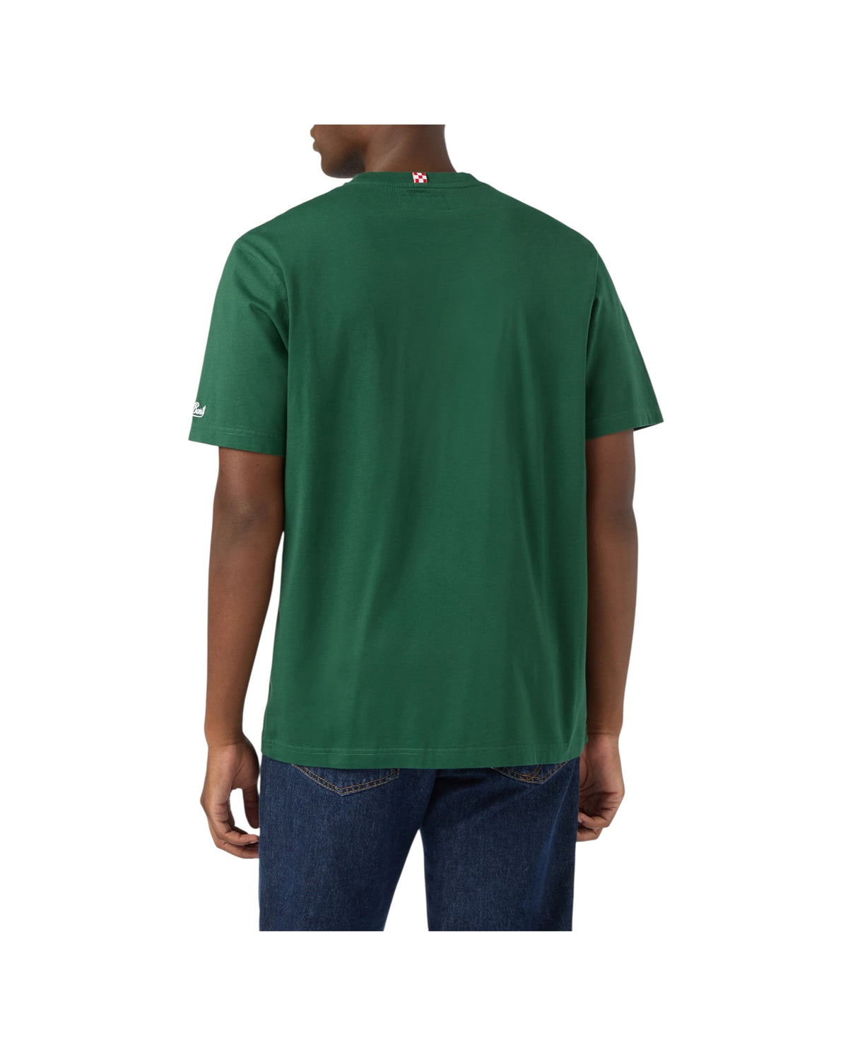 T-Shirt in cotone Verde con ricamo Invecchio bene ARN0001 03582M MC2 SAINT BARTH 