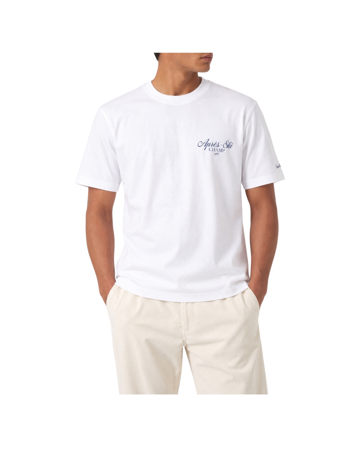 T-Shirt in cotone Bianco con grafica posteriore ARN0004 00260M MC2 SAINT BARTH 
