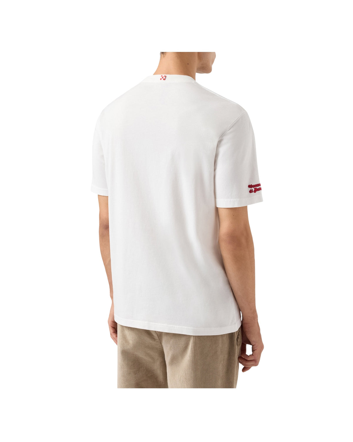 T-Shirt in cotone invernale con ricamo Sole whisky e sei in pole position ARN0004 02764M MC2 SAINT BARTH 