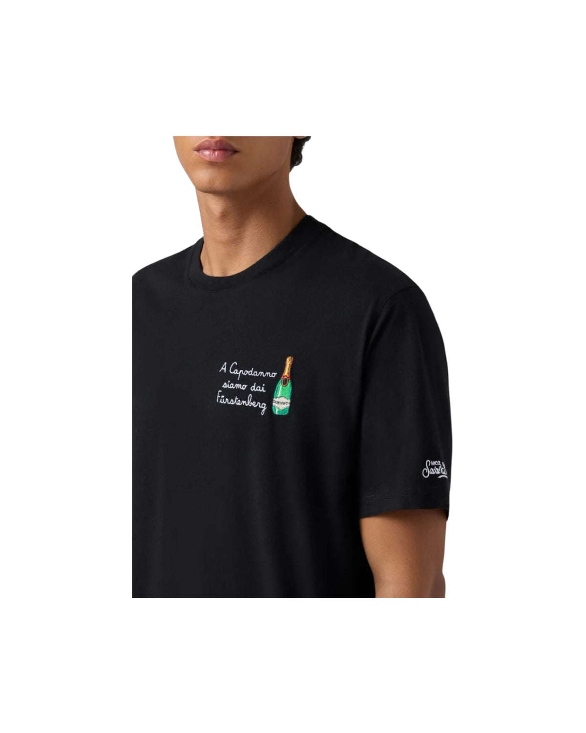 T-shirt in cotone invernale con ricamo Dai Furstenberg ARN0004 02765M MC2 SAINT BARTH 