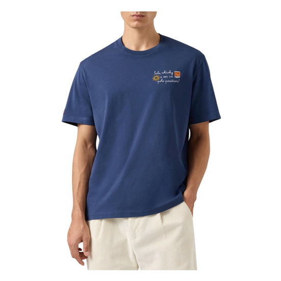 T-shirt in cotone invernale con ricamo Sole, wishy e sei in pole position ARN0004 02766M MC2 SAINT BARTH 