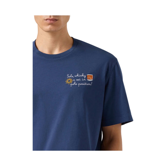 T-shirt in cotone invernale con ricamo Sole, wishy e sei in pole position ARN0004 02766M MC2 SAINT BARTH 