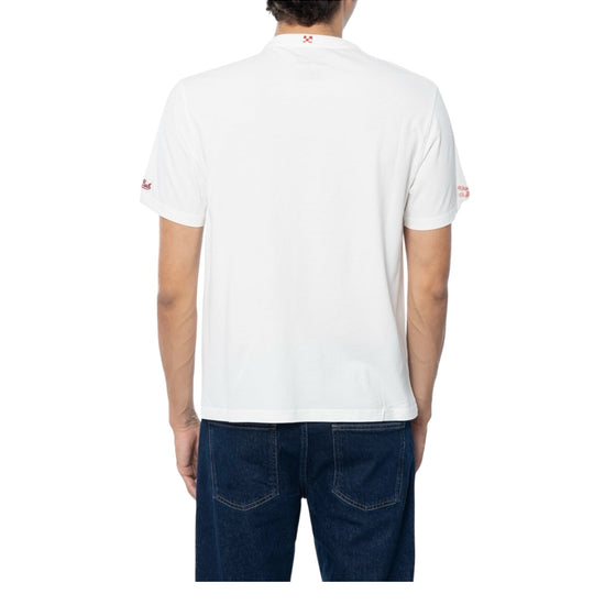 T-shirt in cotone invernale con ricamo Levateje er vino Bianco ARN0004 02770M MC2 SAINT BARTH 
