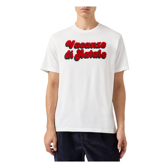 T-shirt in cotone invernale con stampa Vacanze di Natale ARN0004 00661M MC2 SAINT BARTH 