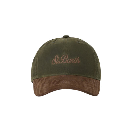 Cappello cerato in velluto a coste Verde/Marrone BASB0024 00131M MC2 SAINT BARTH 