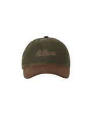 Cappello cerato in velluto a coste Verde/Marrone