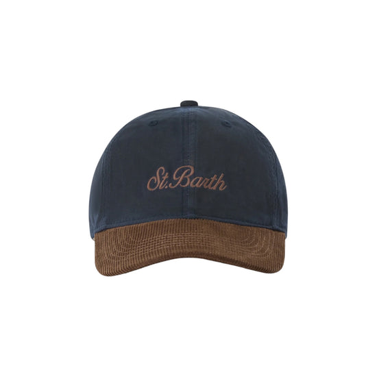 Cappello cerato in velluto a coste Marrone/Blu BASB0024 00165M MC2 SAINT BARTH 