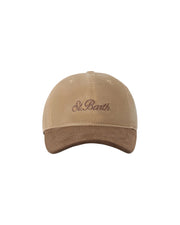 Cappello cerato in velluto a coste Beige/Marrone