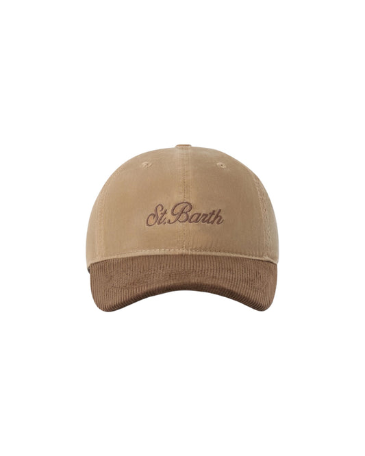 Cappello cerato in velluto a coste Beige/Marrone BASB0024 00550M MC2 SAINT BARTH 