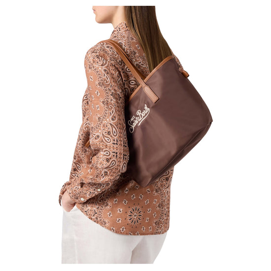 Borsa City Midi in nylon Marrone CB0004 00163M MC2 SAINT BARTH 