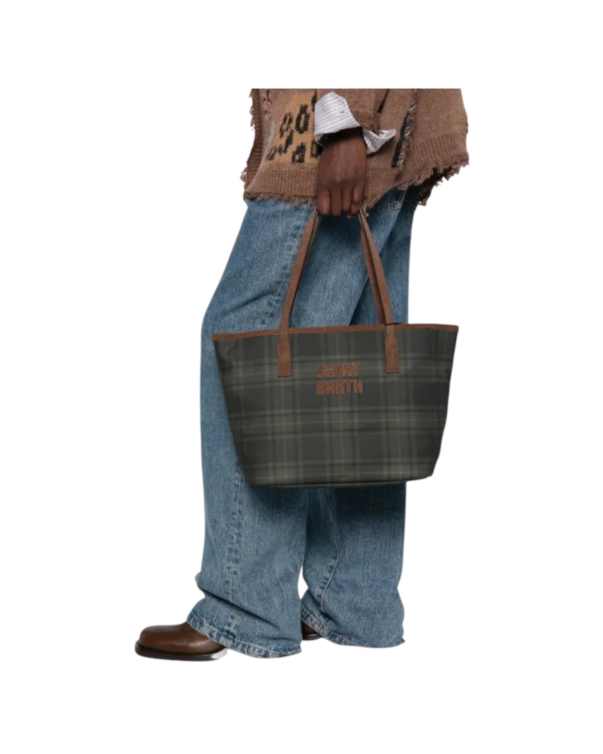 Borsa City Midi Wax Tartan CBMID003 00405M MC2 SAINT BARTH 