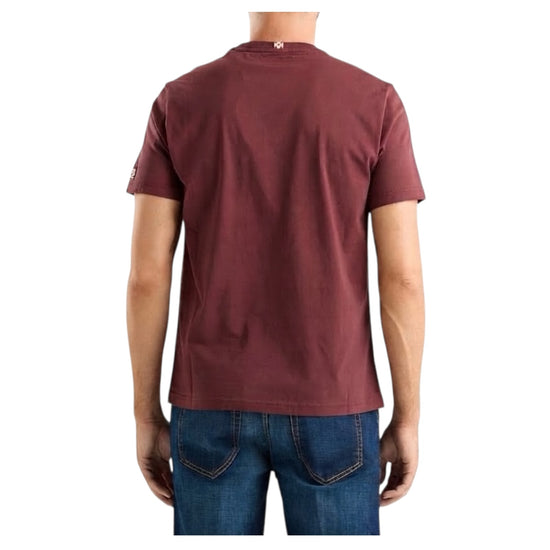 T-Shirt in cotone Bordeaux con ricamo I am a new man CONR0001 03280M MC2 SAINT BARTH 